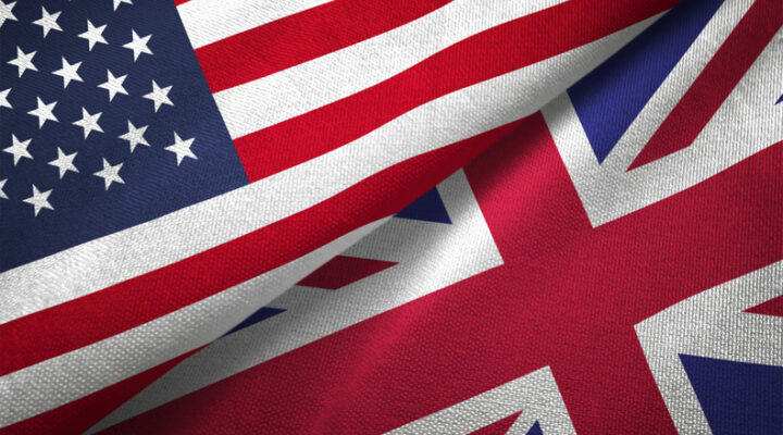 Union Flag and US Flag